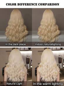 7JHH WIGS 24 Inch Platinum Blonde Long Wavy Wigs For Women,Gorgeous Loose Wave Curly Wig With Bangs, Heat Resistant Fiber Synthetic Full Machine Wig For Girls Music Festival Party Streetwear, Cosplay Anime Or Costume Use - Platinum - 查看 7