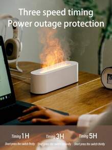 ViSSKO 1 pieza Difusor de aromaterapia con aceites esenciales alimentado por USB con llama de 7 colores, 3 modos de temporización, chip inteligente para apagado automático y adecuado para humidificación interior