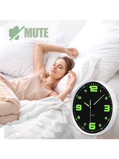 Glow In The Dark Wand Clock, Creative Silent Living Room Bedroom, Home Kitchen, Office Easter Friend "10" 12 "(No Battery) (Needs To Absorb Enough Verlichting Energy Shine),Home ,Room Klok Bedroom Dormitory Back School view 9