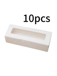 5入/10入矩形開口窗口包裝盒，適用於泡芙、雪花酥、綠豆糕、餅乾、甜甜圈、麵包，適用於生日、婚禮、派對 - 紙本 - 查看 11