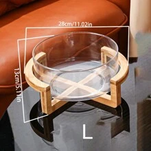 1 đĩa thủy tinh đựng trái cây đế gỗ, dùng cho gia đình/nhà hàng, đồ ăn nhẹ, các loại hạt và trái cây, đĩa đựng trái cây sang trọng làm quà tặng Giáng sinh năm mới - Nhiều màu - Xem 22