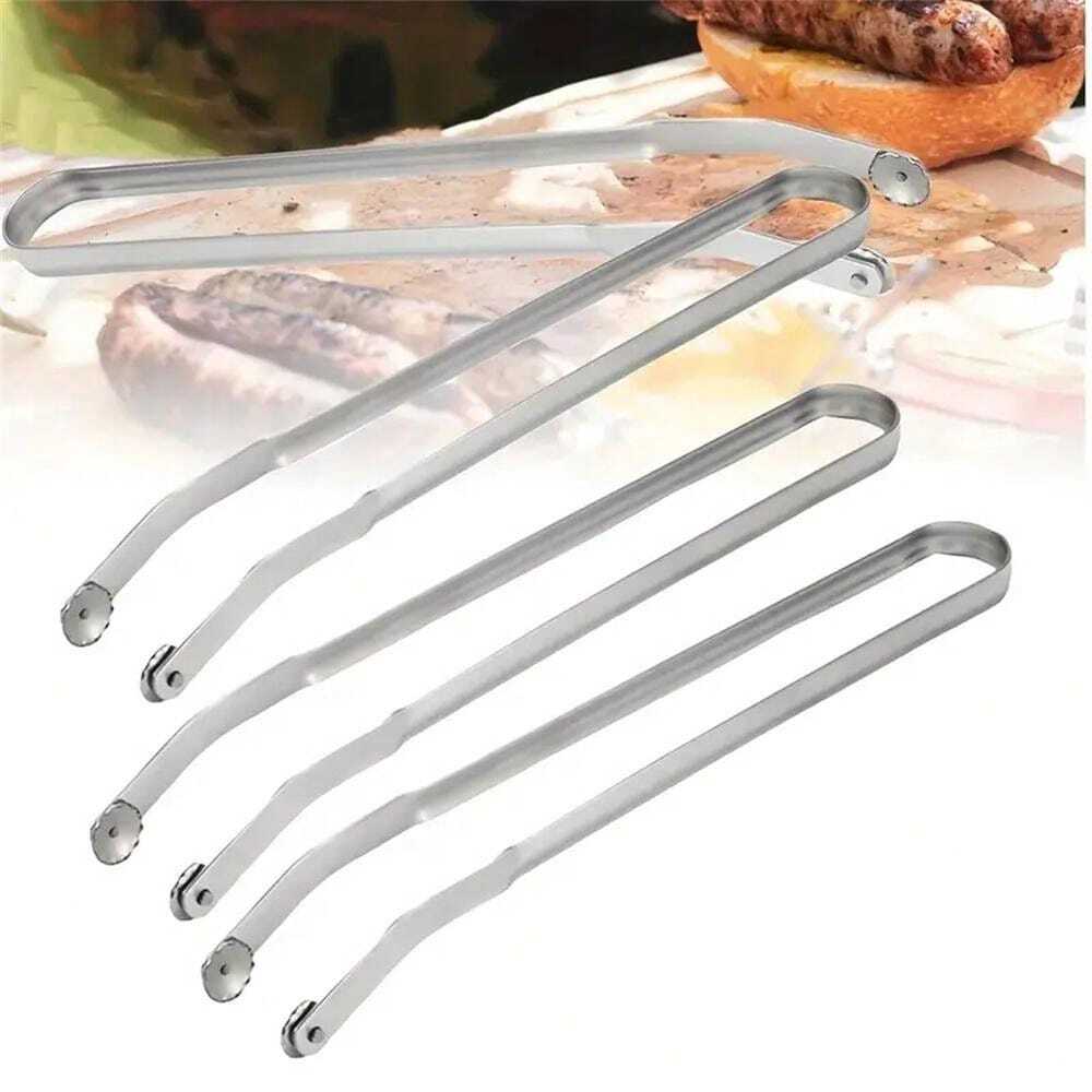 BBQ Sausage Flipper Tongs Hotdog Tongs Sausage Turner Stainless Steel