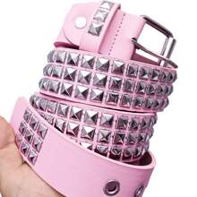 Punk Style European And American Fuchsia Rivet Waist Belt Buckle Hip Hop Accessory Summer, School Fall, Autumn, Halloween