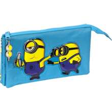 Universal Pictures Potrójny piórnik Minions 22x12x3cm - Oficjalnie licencjonowany piórnik - Kompaktowa konstrukcja - Idealny do szkoły i biura - Odporny materiał - Bezpieczne zamknięcie