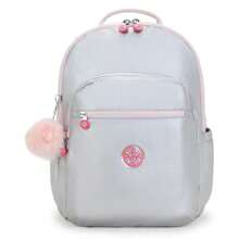 Kipling | Seoul Extra Large Candy Metal Nylon 17" Laptop Backpack |  | Outdoor Lightweight Backpack - Icesilvmet - View 1