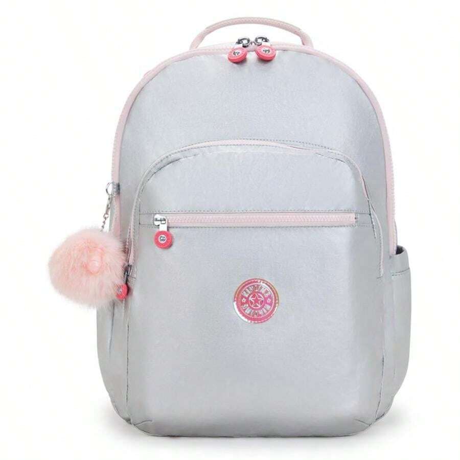 Kipling | Seoul Extra Large Candy Metal Nylon 17" Laptop Backpack | | Outdoor Lightweight Backpack - Icesilvmet - View 1