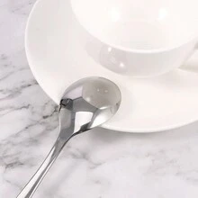 Stainless Steel Spoon And Fork, Multi-Purpose For Iced Tea, Milkshake, Coffee, Tea, Stylish Cutlery - Silver - View 5