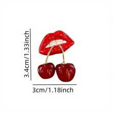 Broșă cu buze roșii cireșe distractive, noutate, fată, pin, cataramă antiderapantă, accesorii pentru geantă, îmbrăcăminte, broșă, rochie, decorare, Ziua Îndrăgostiților, accesorii pentru rochie, pin pentru haine, farmecul geantă de școală