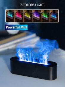 ViSSKO 1 pieza Difusor de aromaterapia con aceites esenciales alimentado por USB con llama de 7 colores, 3 modos de temporización, chip inteligente para apagado automático y adecuado para humidificación interior