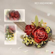 14 件/套 4000+ 块花朵积木套件，微粒花卉创意积木，益智拼装玩具，送给朋友、生日、情人节的完美礼物 - 無色 - 查看 6