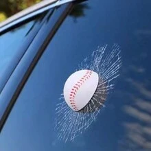 1 Miếng Dán Xe Hơi 3D Miếng Dán Ba Chiều Hình Dán Xe Vui Nhộn Prank Sáng Tạo Quần Vợt Miếng Dán Bóng Đá Bóng Rổ Miếng Dán Kính Cửa Sổ Ô Tô miếng Dán - Nhiều màu - Xem 4