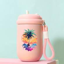 1 件椰子树彩绘迷你真空杯、不锈钢真空瓶、咖啡杯、旅行保温杯、360 毫升松果杯 - 彩色 - 查看 17