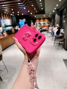 苹果新款带手机吊饰蝴蝶结波浪图案 iPhone 14 Pro Max 手机壳/13/14 保护套 兼容 15 Pro Max/15 Plus/15 Pro/15/12/11/XR - 彩色 - 查看 3