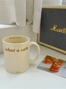 1pc Ceramic Water Mug, Random Color & Pattern (Beige Size Is Beige With Random Pattern) - Beige - View 9