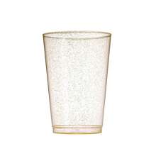 100 Glitter Plastic Cups 12 Oz Clear Plastic Cups Tumblers Gold Glitter Cups Disposable Wedding Cups Elegant Party Cups, Festival, Party, For Christmas Party - Gold - View 3