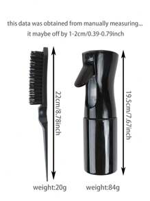 Set de 2 piezas que incluye un cepillo de peluquería y una regadera con botella de spray de 200ml para cepillar el cabello, definir los rizos, separar y desenredar.,herramientas para el cabello