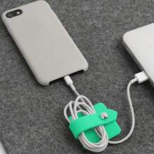 1pc-蓝色数据线收纳器、耳塞支架、耳机罩、耳机收纳器、耳机线绕线器、线缆收纳器、线缆绕线器适用于耳机线和各种充电线。整理好您的线缆，不会杂乱，出门时必带。移动电源旅行旅行包便携式充电器充电器盒学校大学返校耳机盒线缆包电子包宿舍居家露营