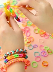 Random Color Rubber Band Bracelet Kit Rubber Bands For Weaving DIY Crafting Gift - Random Color - View 3