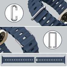 1pc Unisex Sports Ocean-Style Strap Compatible With 49mm, 46mm, 45mm, 44mm, 42mm, 41mm, 40mm, 38mm Apple Watch Bands Ultra, SE, Series 10/9/8/7/6/5/4/3/2/1