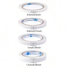 1卷/包高黏度透明手撕雙面膠帶，多種尺寸，適用於手工藝品，禮品包裝，珠寶裝飾 - 白色 - 查看 8