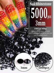 5000颗3毫米树脂水钻散装，彩色AB彩平底圆形果冻水钻美甲装饰钻 - 彩色 - 查看 13