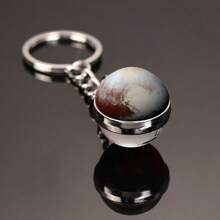 1pc Galaxy Series Keychain Featuring Eight Planets, Moon And Crystal Glass Pendant, Gift Or Souvenir Halloween Backpack For School Car Accessories Cute Goth Y2k