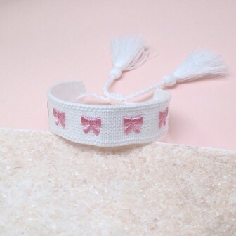 1pc Borduurstrik Handgeweven Boheemse Retrostijl Modieuze armband Geschikt als cadeau voor familie, vrienden, klasgenoten, festival, feest, reizen, dagelijks gebruik