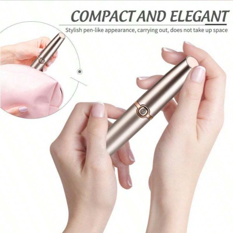 電池操作的眉筆毛髮修剪器，女士面部脫毛器無瑕迷你電動刮鬍刀毛髮修剪器（不包括電池） - 彩色 - 查看 1