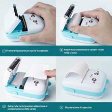 Mini Impresora Portátil Impresora Térmica Portátil Impresoras De Bolsillo Para Aplicaciones Android o iOS - Azul - Ver 2