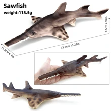12 件/套大型海洋动物世界模型，8-14 英寸软 PVC 海洋生物雕像，包括海星、蝠鲼、螃蟹、马蹄蟹、锯鳐、龙虾、寄居蟹、黄貂鱼、海龟、河豚、章鱼、鹦鹉螺、鲨鱼、沧龙，教育学习玩具，生日礼物 - 彩色 - 查看 7