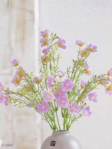 5pcs Artificial Baby Breath Flowers Fake Gypsophila Bouquets Fake Real Touch Flowers For Wedding Decor DIY Home Party - Màu tím hoa cà - Xem 2