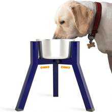 Metal Raised Dog Bowl Stand For Extra Large And Large Dogs, Adjustable Width For 7-10.6" Dog Food & Water Bowls, Single Tall Elevated Dog Bowls Holder (Bowl Not Included)