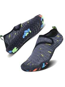 Valentine's Day Men's Women's Water Shoes, Festival Gift Quick-Dry Aqua Socks, Slip-On Amphibious Trail Shoes, Comfort Fit For Hiking, Swimming, Outdoor Activity - 灰色 - 查看 2