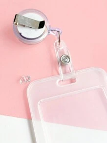 Bộ 2 chiếc ví đựng thẻ trong suốt, ví đựng thẻ có thể mở rộng, phụ kiện đựng thẻ xe buýt bằng nhựa dùng hàng ngày, vỏ bảo vệ ngực có khóa hình hoa cúc bằng nhựa dễ thương. - Màu tím - Xem 4