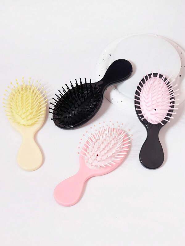 1pc Women's Small Hair Brush, Portable Travel Hair Brush, Mini Oval Wet Dry Air Cushion Hair Brush, Scalp Massage Comb Suitable For Girls,Hair Brush,Comb,Hair Tools,Hair Products And Accessories For Barber Salon Beauty Travel Essentials