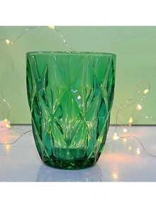 Nordic Style Green Drinking Glasses Set - INS Embossed Glassware, Creative Low Tea Glasses, Luxurious Design, 265ml Capacity, 6-Piece Set, Perfect For Festivities And Business Gift - Grün - Übersicht 5