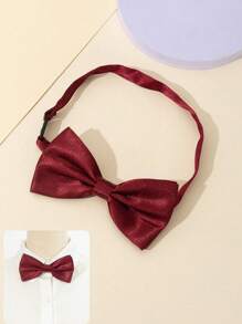 1pc Unisex Double-Layered Bowknot Fashionable & Simple Slip-On Bow Tie, Adjustable For Easy Wearing, Suitable For School And Daily Wear, Festive Dress Up, Performances, And Parties, Creating Lively Atmosphere, Holiday Gift - 1pcs Solid Color Bow Tie - View 19