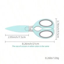 Dual-Color Rubber Handle Stainless Steel Kitchen Scissors For BBQ, Shrimp & Crab - Multicolor - View 2
