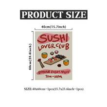 1 szt., nadruk ścienny w kuchni miłośnika sushi, prezent sushi, azjatycki pop-art, druk japońskiego jedzenia, plakat kawiarni, nowoczesna grafika, prezent dla niej, bez ramki - Czerwony - Zobacz 7
