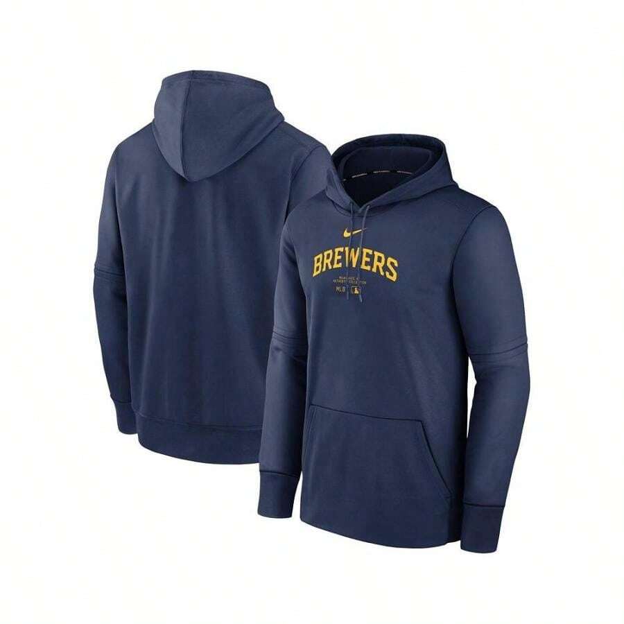 Nike Boyfriend Style Men's Navy  Authentic Collection Practice Performance Pullover Hoodie - Navy - View 1
