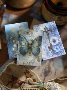 100 Stücke pro Buch Mini Scrapbooking Papier, Lost Ruins Serie, Vintage-traumhafter romatischer Galaxie-Hintergrund Material für Dekoration vom Notizbuch, Bilderrahmen, Handyhülle, Abfall-Journal, Sammelalbum DIY