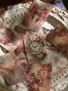 100 Stücke pro Buch Mini Scrapbooking Papier, Lost Ruins Serie, Vintage-traumhafter romatischer Galaxie-Hintergrund Material für Dekoration vom Notizbuch, Bilderrahmen, Handyhülle, Abfall-Journal, Sammelalbum DIY