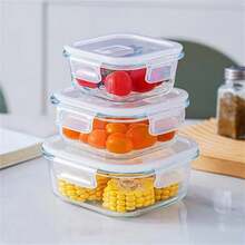 Set de recipiente de vidrio para el almuerzo para trabajadores de oficina con tapa de cuenco, contenedor de conservación de frescura - Multicolor - Ver 5