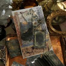 1 Book 100 Sheets/32 Book 3200 Sheets Vintage Style Lost Ruins Series MINI Material Paper Book Aesthetic Phone Case Handmade Hand Account Decorative Design Paper School Stationery Supplies,School Supplies,Back To School