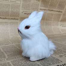 1Pc Simulation Fox Ornament Mini Squatting Fox Model Plush Animal Figurine Doll Toy Home Decoration Craft Christmas Party Gift - Multicolor - View 19