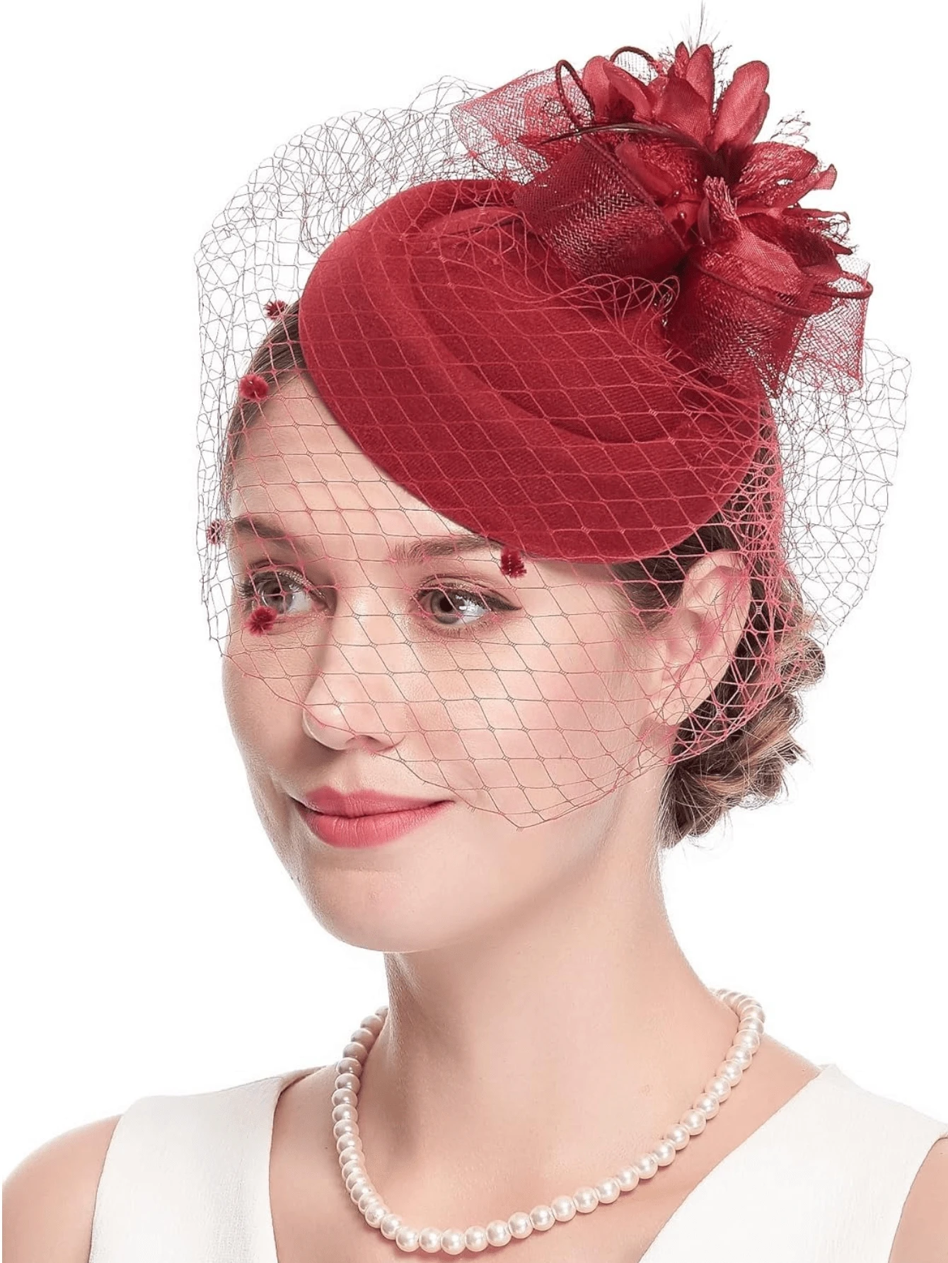 Dressfan Fascinator Hat Headpiece Womens Vintage Headband Wedding Veil Hat 20s 50s Mesh Feather Flower Hair Accessories Headwear For Derby/Wedding/ Cocktail/Tea Party,Beige At Women's Clothing Store