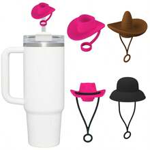 1 件装杯子吸管盖，硅胶吸管盖适合 30&40 盎司带手柄玻璃杯，10 毫米可爱饮用吸管头盖适用于杯子配件 - 彩色 - 查看 2