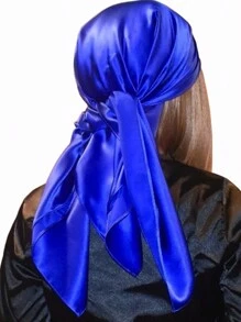 Ladies' Solid Color Satin Square Scarf, 90cm, Silk-Like Shawl, Neckerchief, Headscarf Casual Bandana Headband Fashion Hairband