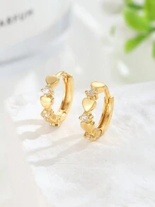 1 Paar süße Kinder Ohrringe in Herz- und Cubic-Zirkonia-Form, geeignet für Kinder, Mädchen, Familie, Freunde, Klassenkameraden, Partys, Bankette, Festivals, Dates, Sommer-Strand-Urlaub Schmuckgeschenke für den täglichen Gebrauch