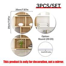 1pc Modern Style,Round Decorative Mirror Sticker, (Thick 0.2cm) Removable Self-Adhesive Acrylic Mirror Wall Sticker, Wall Art, Wall Stickers, Home Decor, Bedroom Accessories, Room Decoration - Silver - View 16
